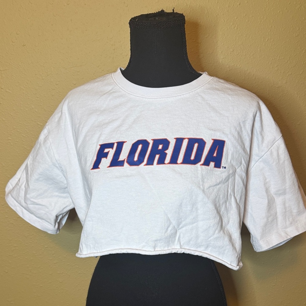White Florida Cropped Tee - Women's Crop Top